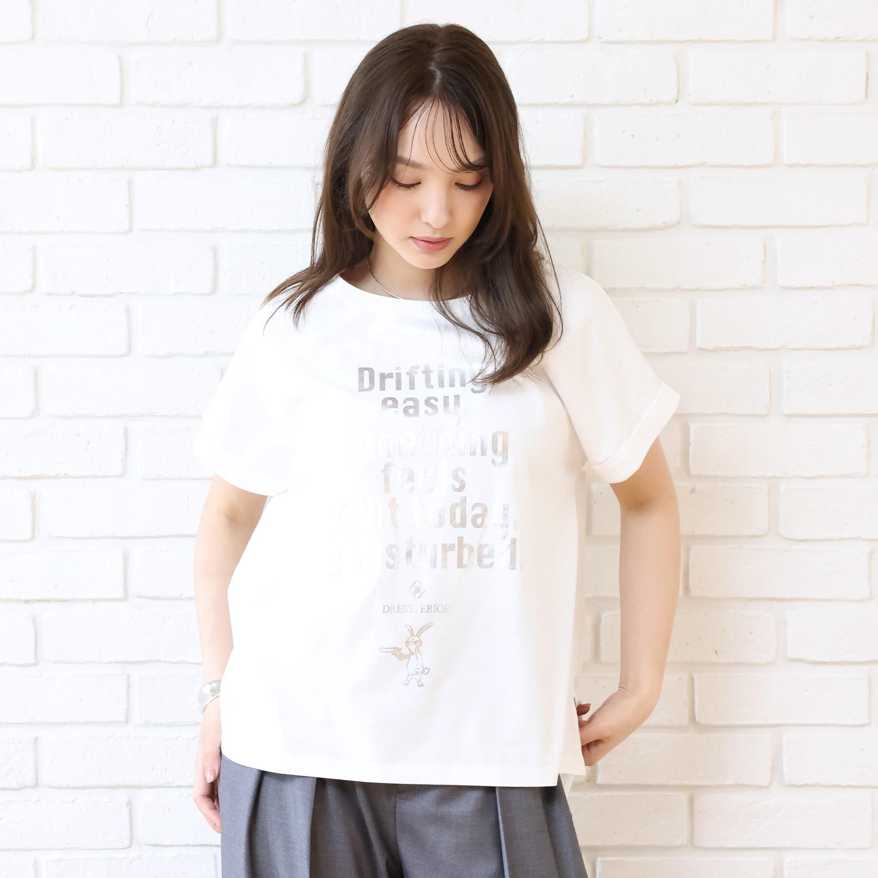 DRESSTERIOR「◆【箔ロゴ】箔プリントドルマンスリーブ Tシャツ」|Tシャツ・カットソー|