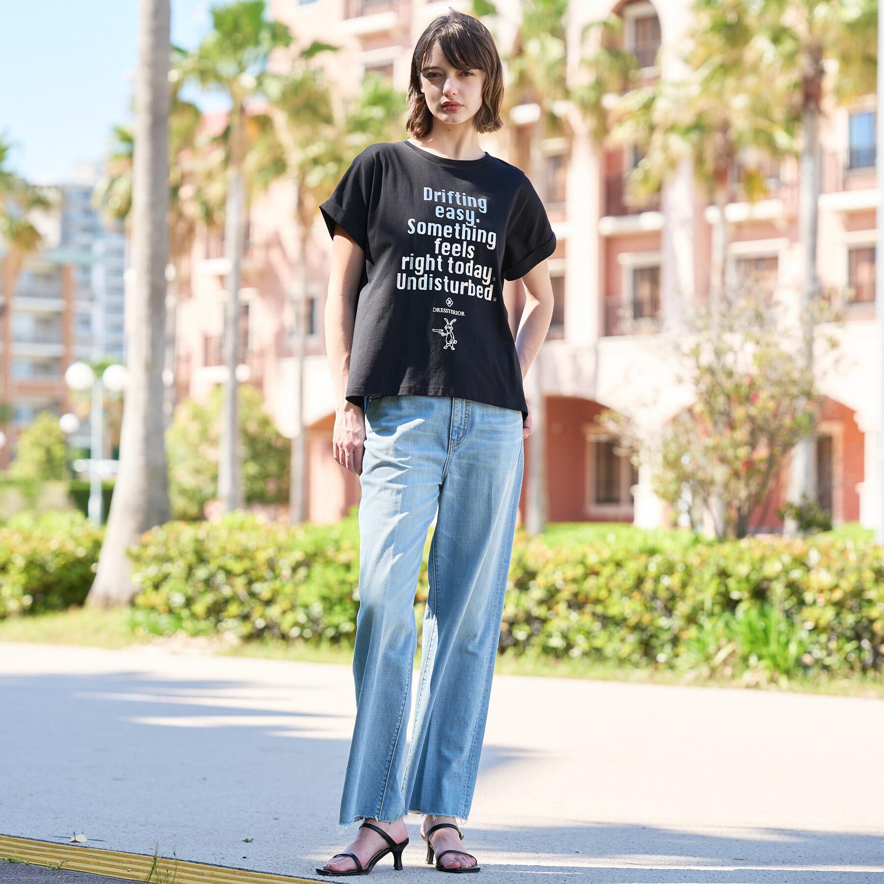 DRESSTERIOR「◆【箔ロゴ】箔プリントドルマンスリーブ Tシャツ」|Tシャツ・カットソー|