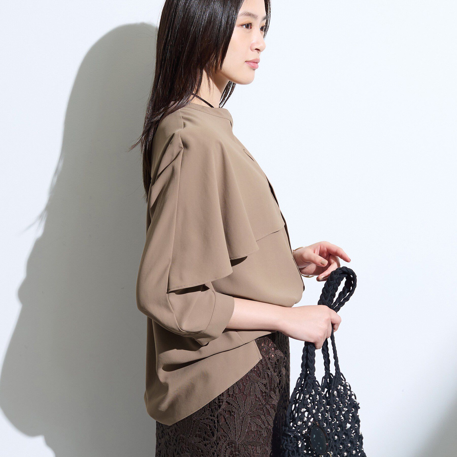 INDIVI「【接触冷感/UVケア/夏羽織り/着る日傘】ケープ風ブラウス」|シャツ・ブラウス|