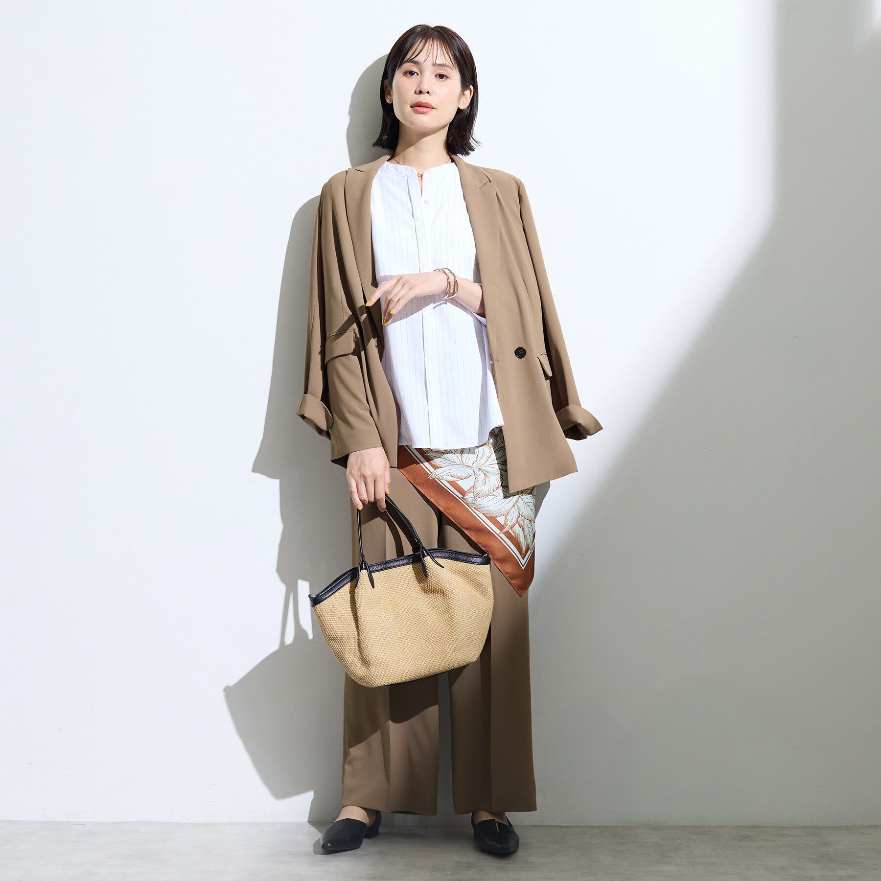 INDIVI「【接触冷感/UVケア/夏羽織り/着る日傘】ケープ風ブラウス」|シャツ・ブラウス|