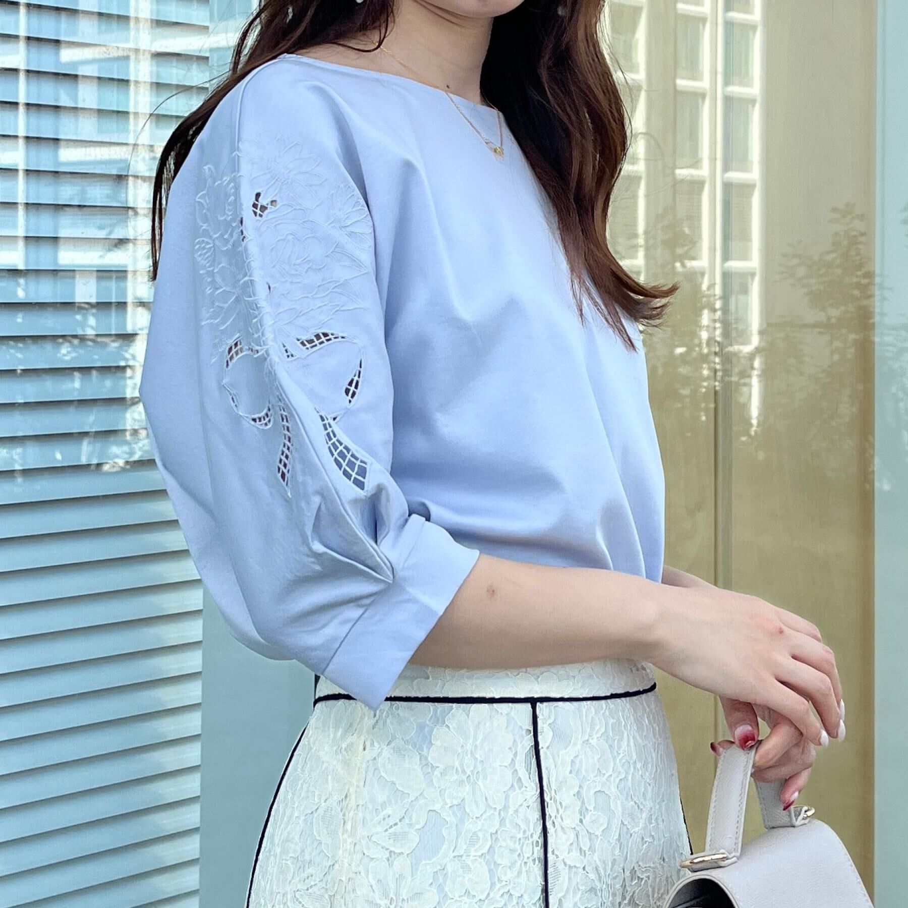 Couture broach「【接触冷感・UVカット】エンブロドルマントップス」|Tシャツ・カットソー|