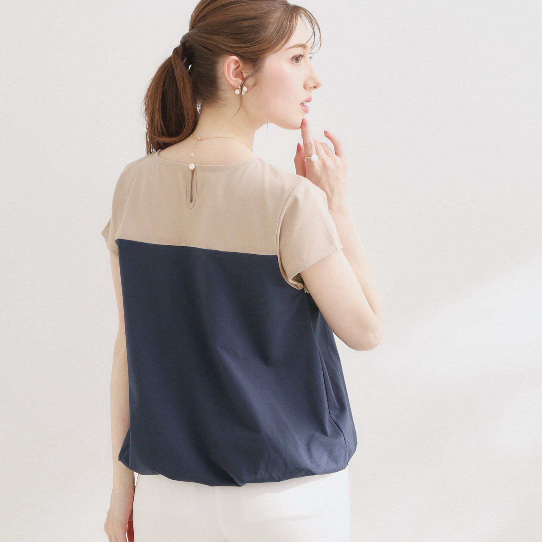 Couture broach「【UVカット・接触冷感・洗える】レース バルーントップス」|Tシャツ・カットソー|