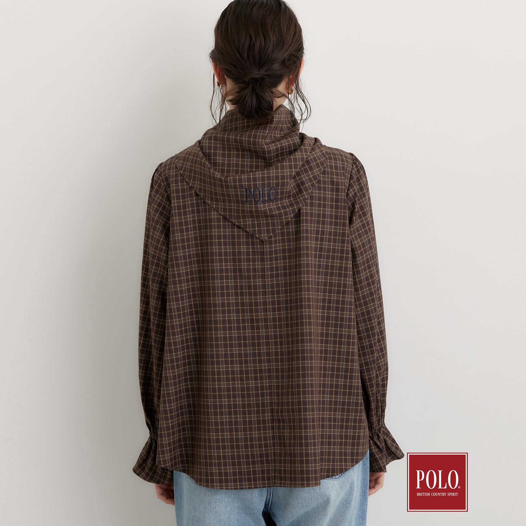 THE SHOP TK「POLO BCS/チェックスカーフ付きブラウス」|シャツ・ブラウス|