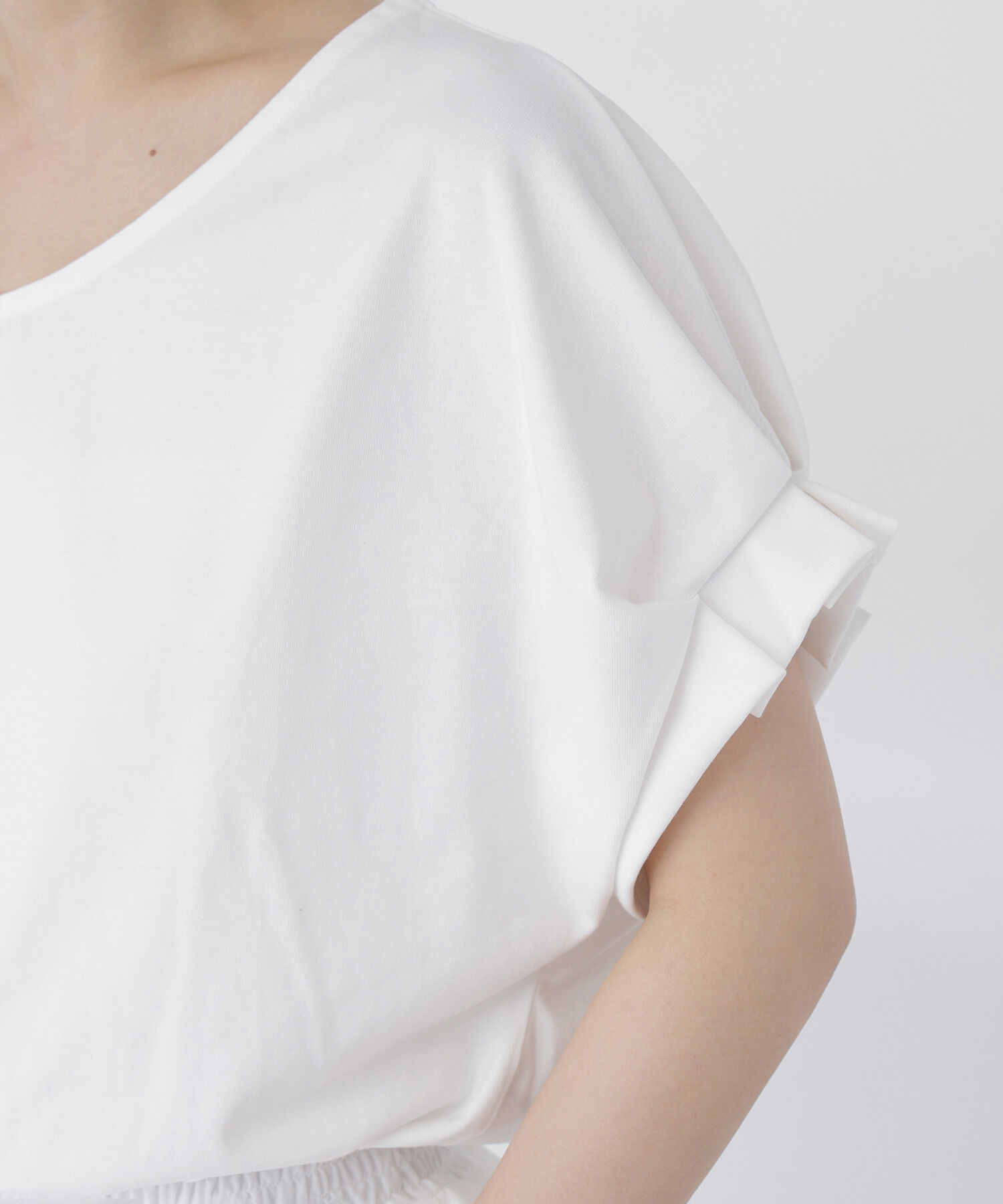  「裾シャーリング半袖カットソー」|Tシャツ・カットソー|