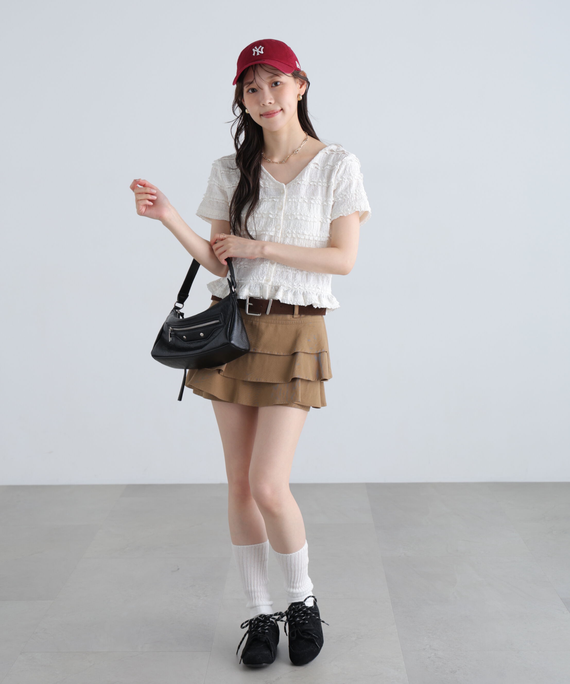  「前後2wayティアードフリル半袖カットソー」|Tシャツ・カットソー|