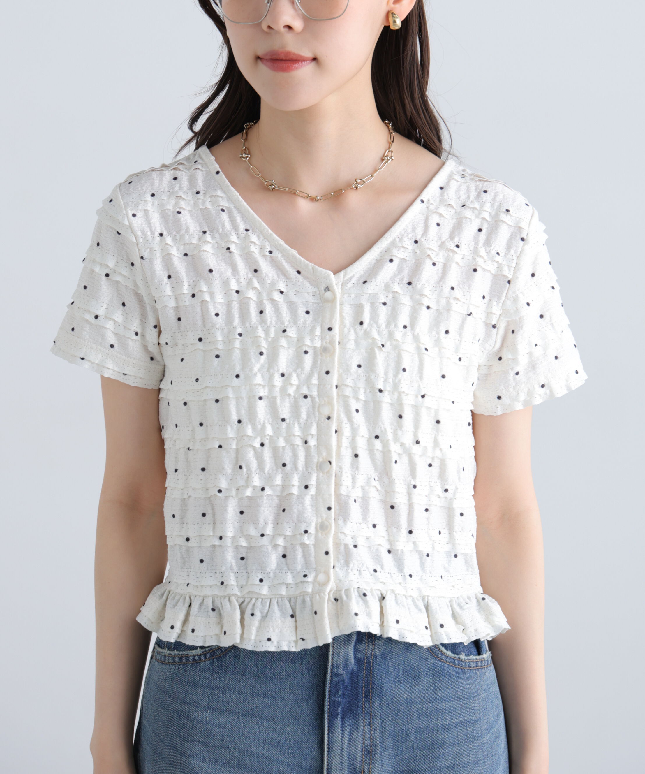  「前後2wayティアードフリル半袖カットソー」|Tシャツ・カットソー|