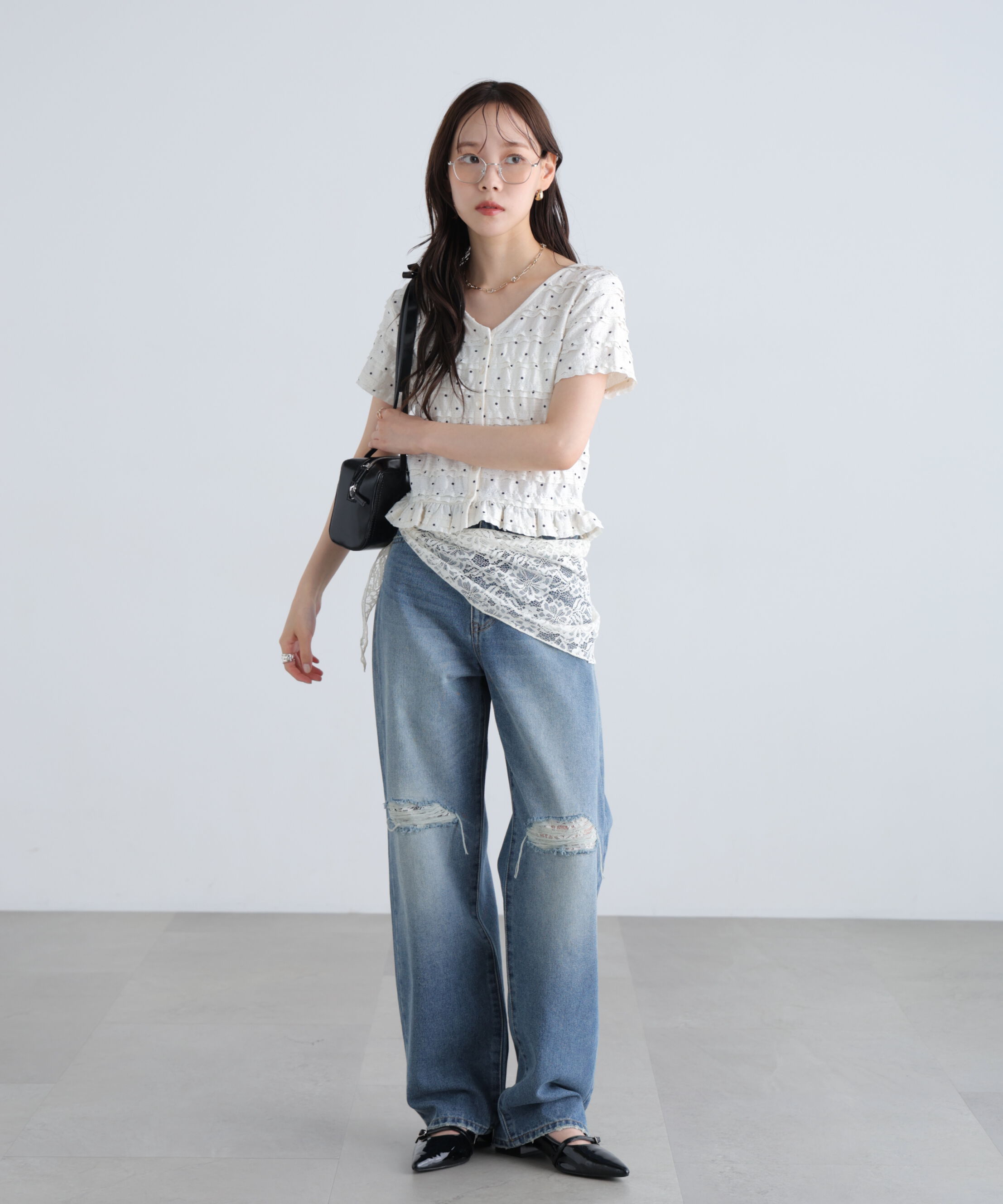  「前後2wayティアードフリル半袖カットソー」|Tシャツ・カットソー|