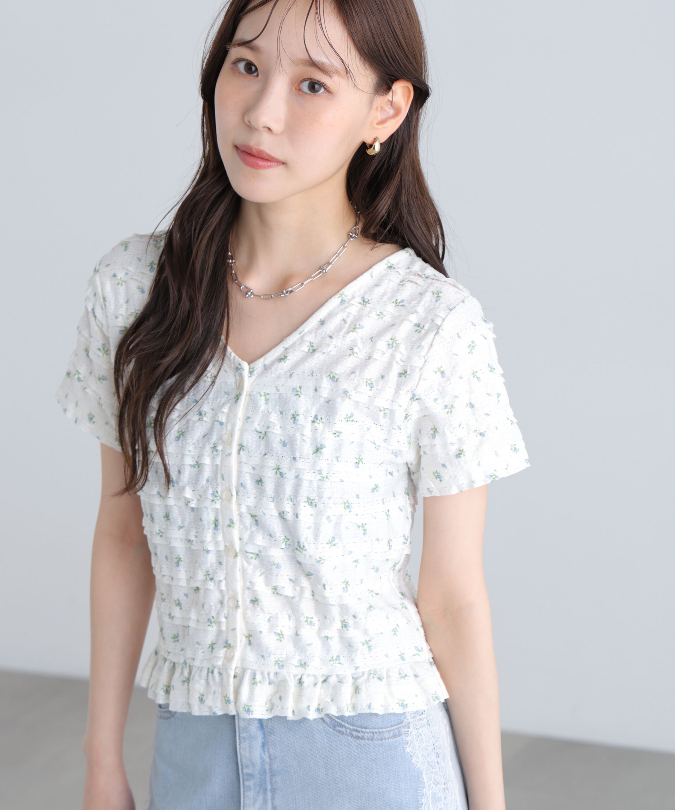  「前後2wayティアードフリル半袖カットソー」|Tシャツ・カットソー|