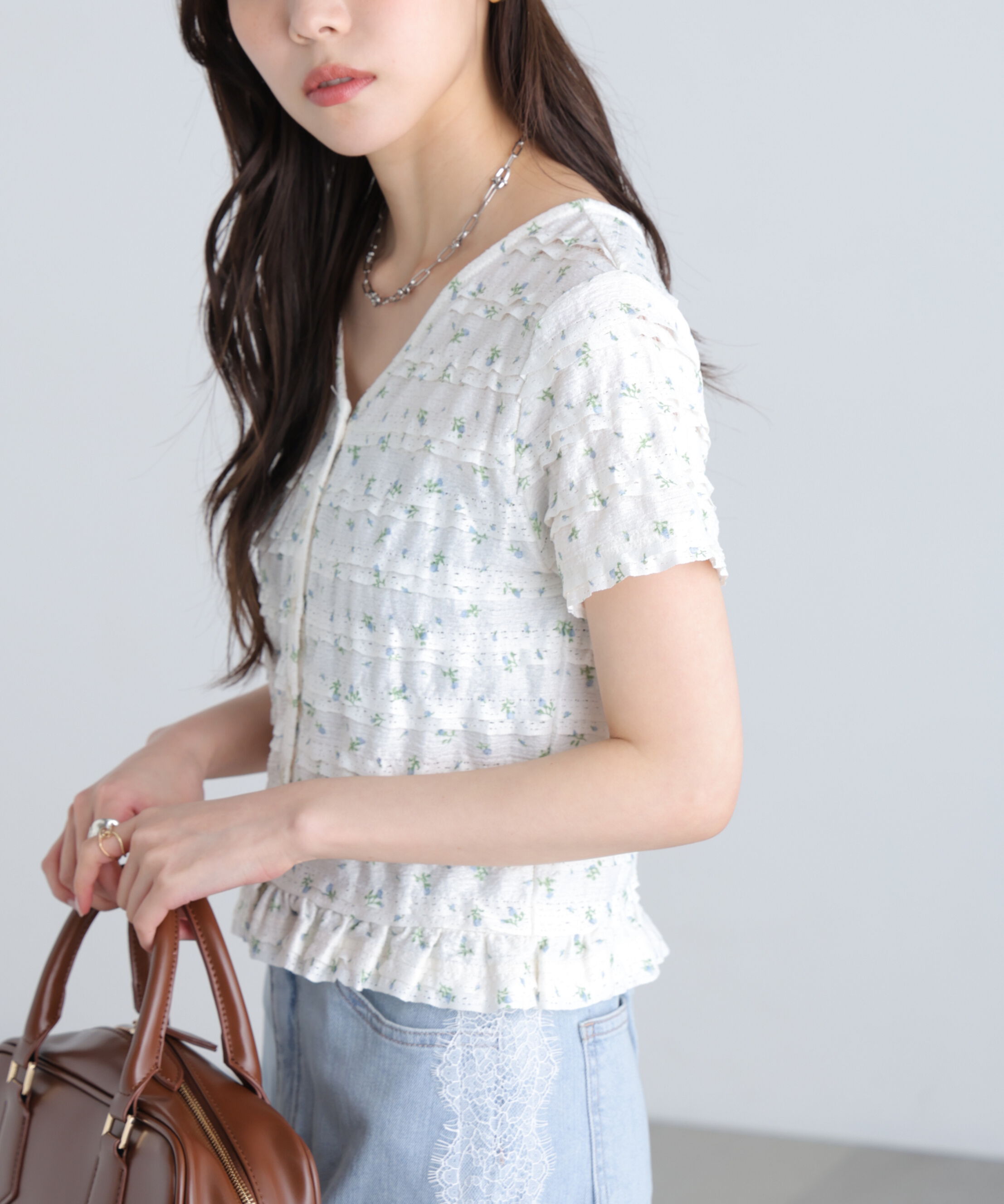  「前後2wayティアードフリル半袖カットソー」|Tシャツ・カットソー|