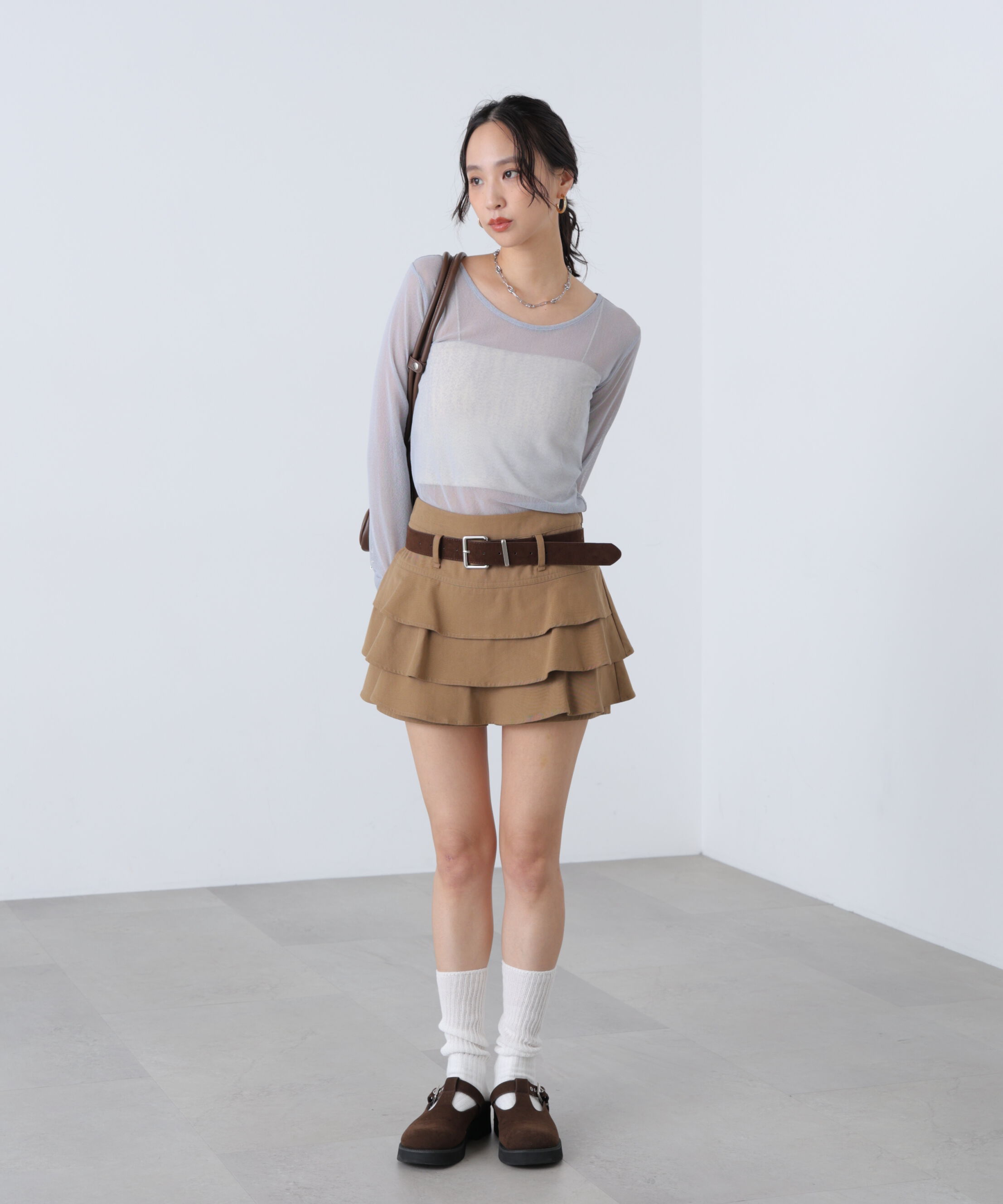  「フロッキードットチュールシアーカットソー」|Tシャツ・カットソー|