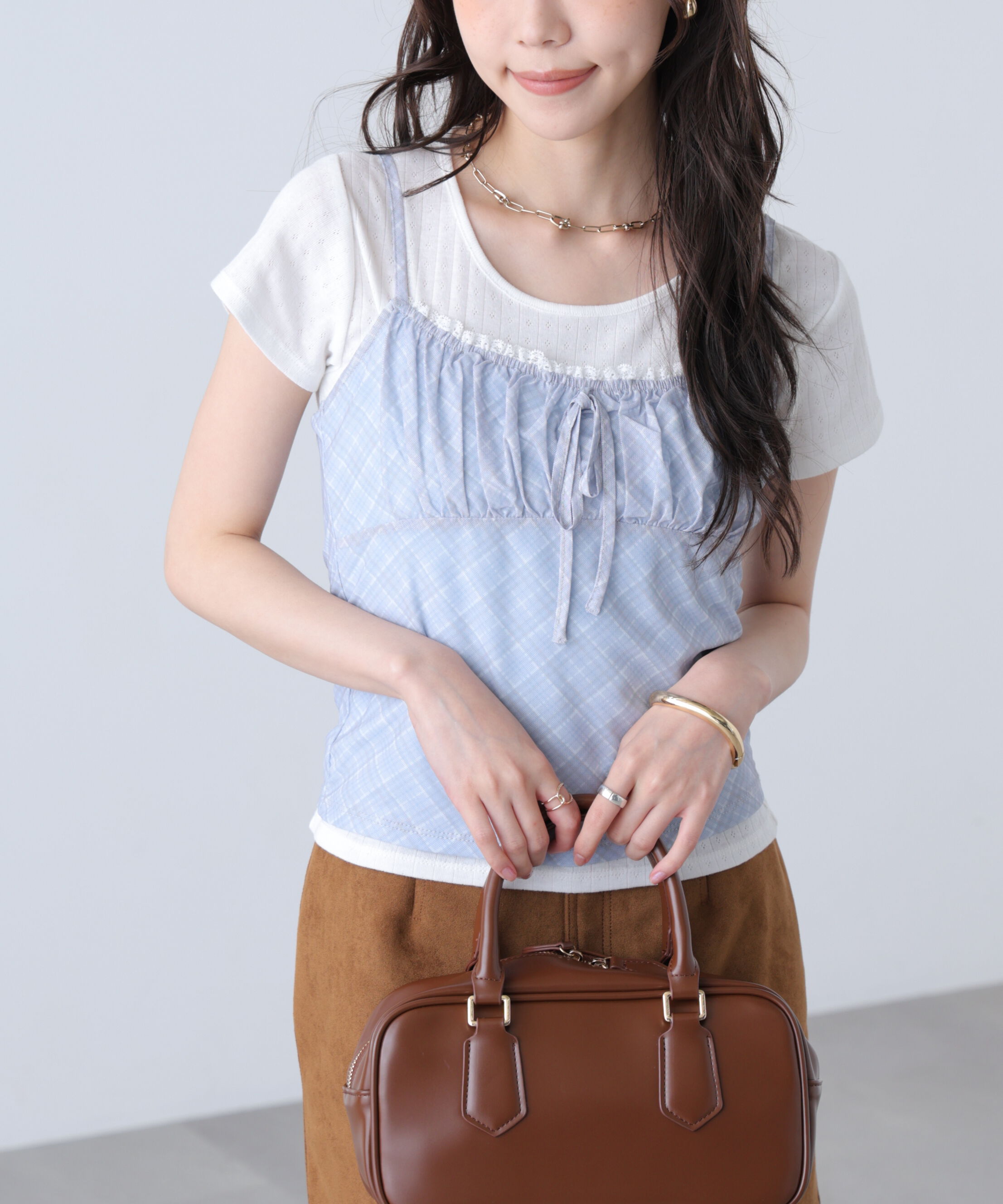  「針抜きテレコTシャツ&times;アソートキャミセット」|Tシャツ・カットソー|