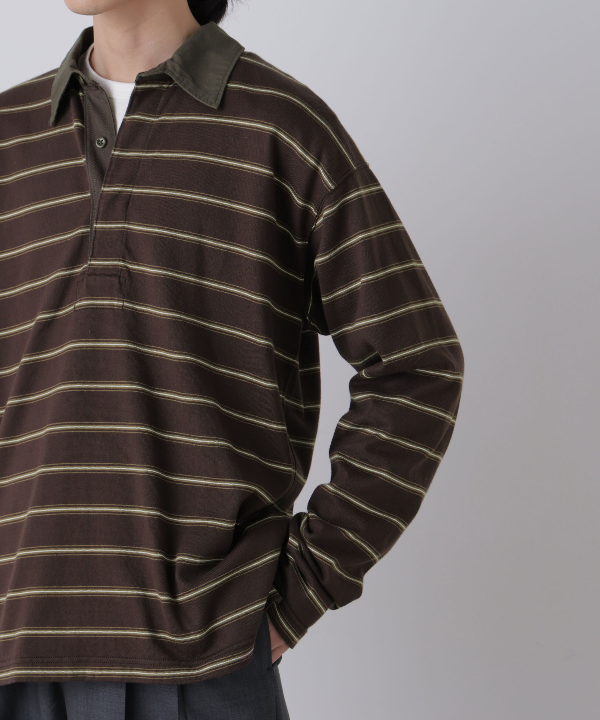 YLEVE 「YLEVE / HEAVYWEIGHT SOFT JERSEY BORDER RUGGER SHIRT」|Tシャツ・カットソー|