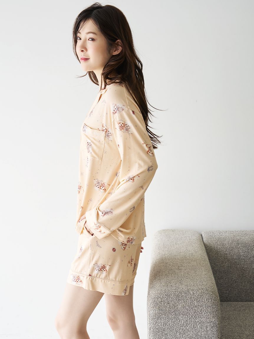 SNIDEL HOME「DOG開襟シャツ」|ルームウェア|