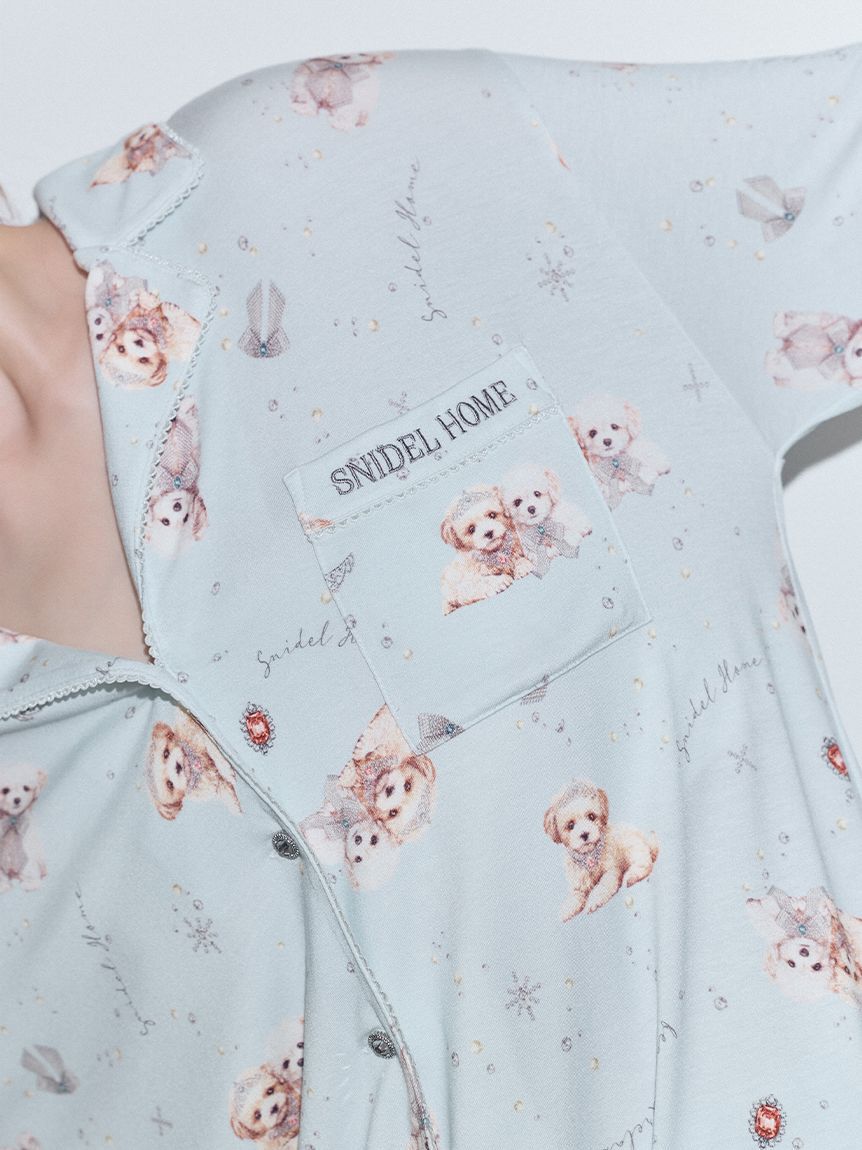 SNIDEL HOME「DOG開襟シャツ」|ルームウェア|