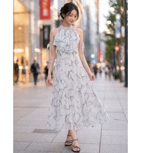 MERCURYDUO「花柄アメスリラッフルワンピース」|ワンピース|