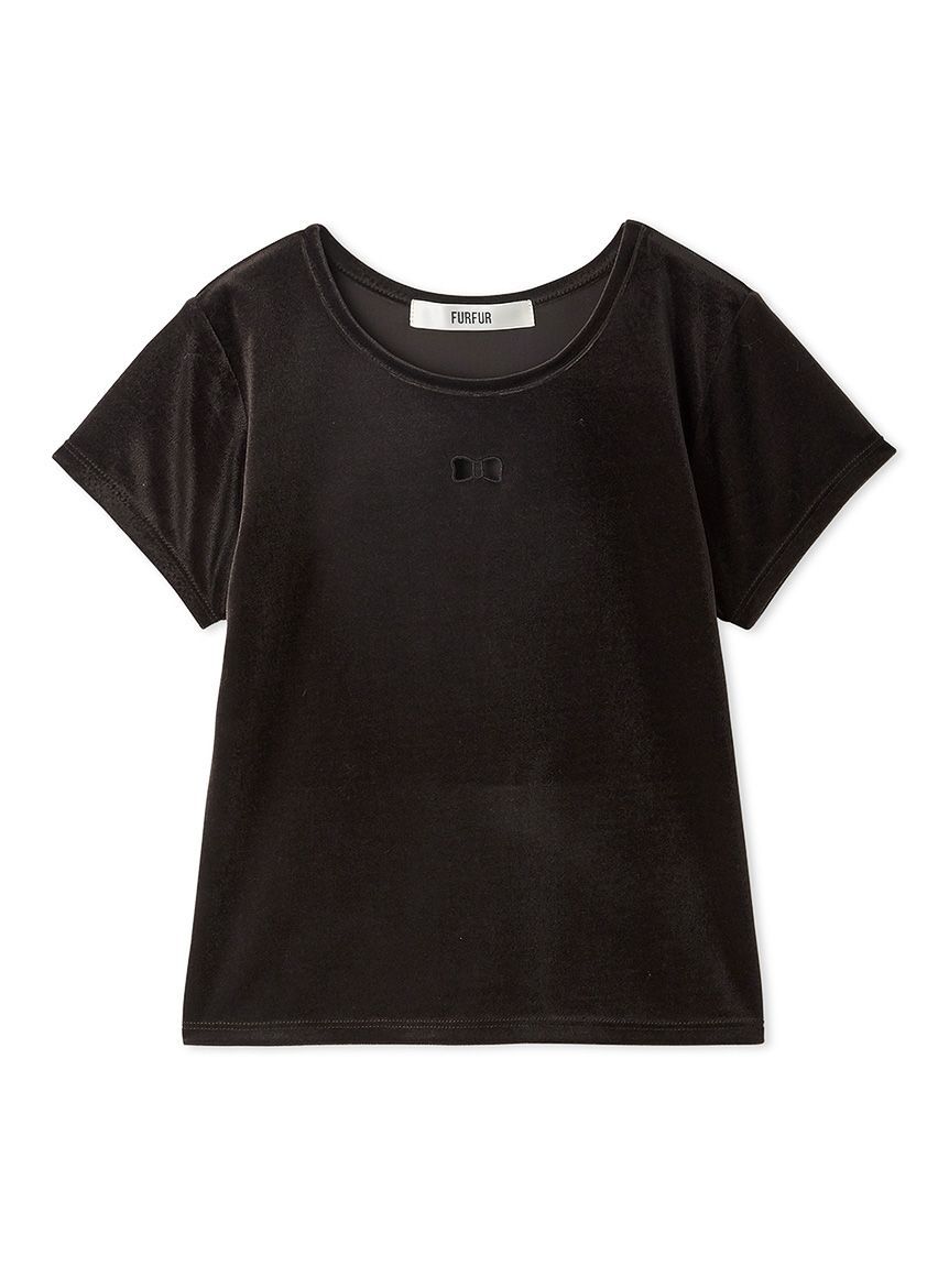FURFUR「ベロアカットワークリボン刺繍Tシャツ」|Tシャツ・カットソー|