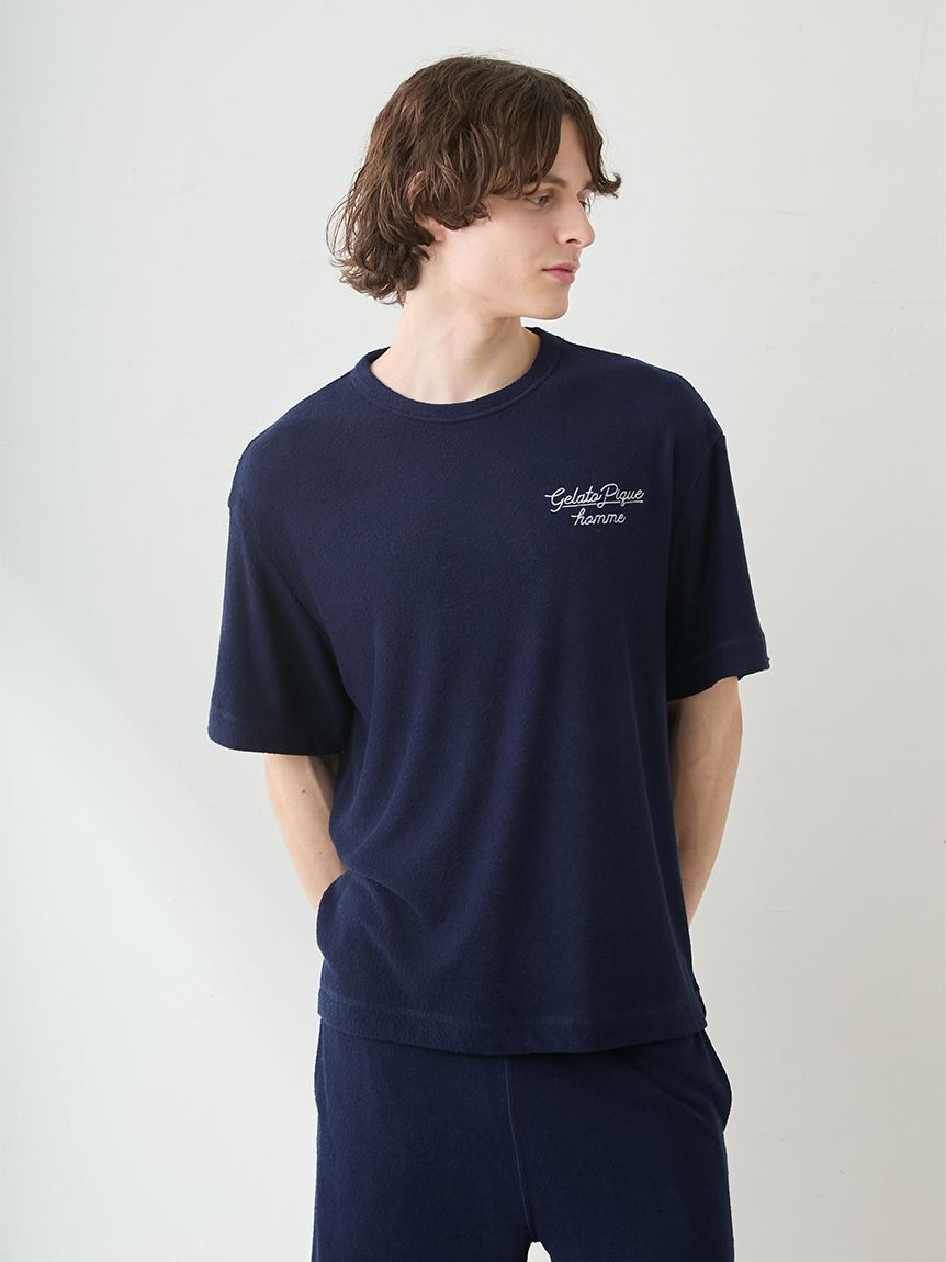 GELATO PIQUE HOMME「【HOMME】【接触冷感】【UVカット】パイルワンポイントロゴ刺繍プルオーバー」|プルオーバー|
