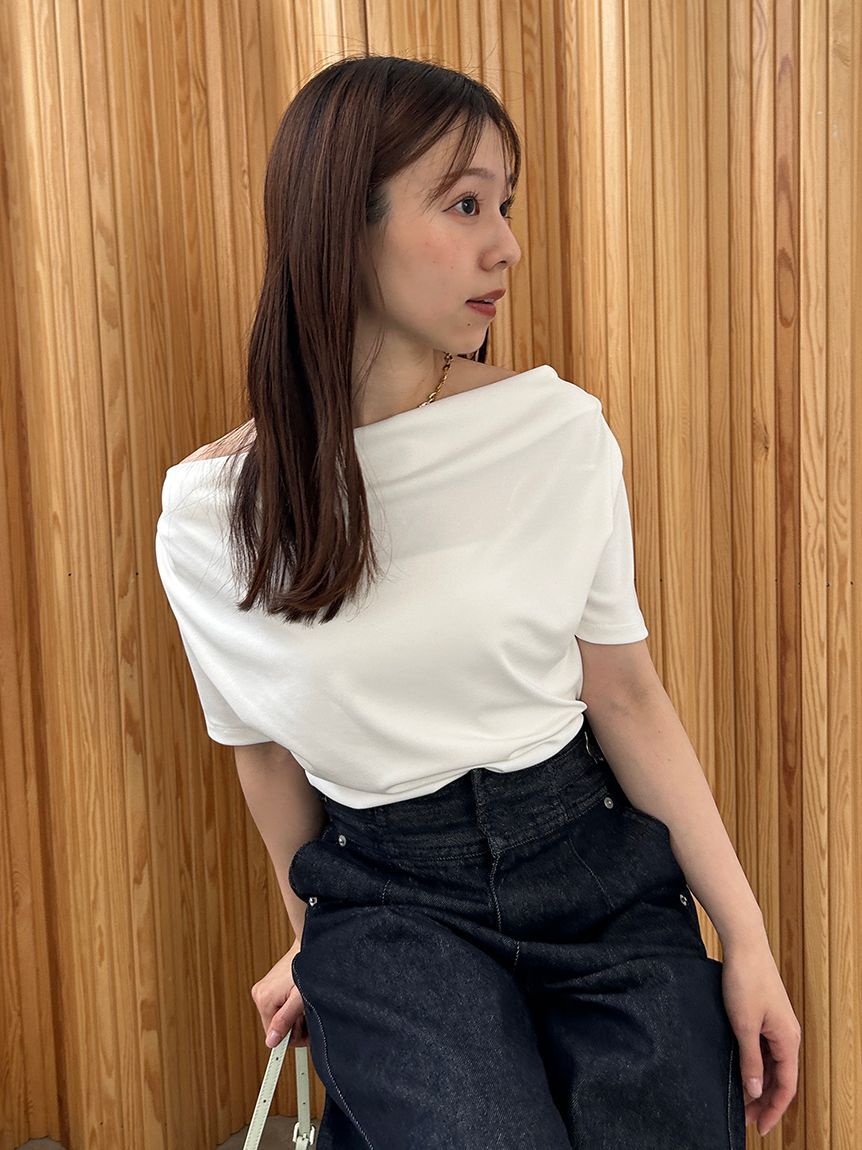 FRAY I.D「ドレープネックオフショルカットソー／ウォッシャブル」|Tシャツ・カットソー|