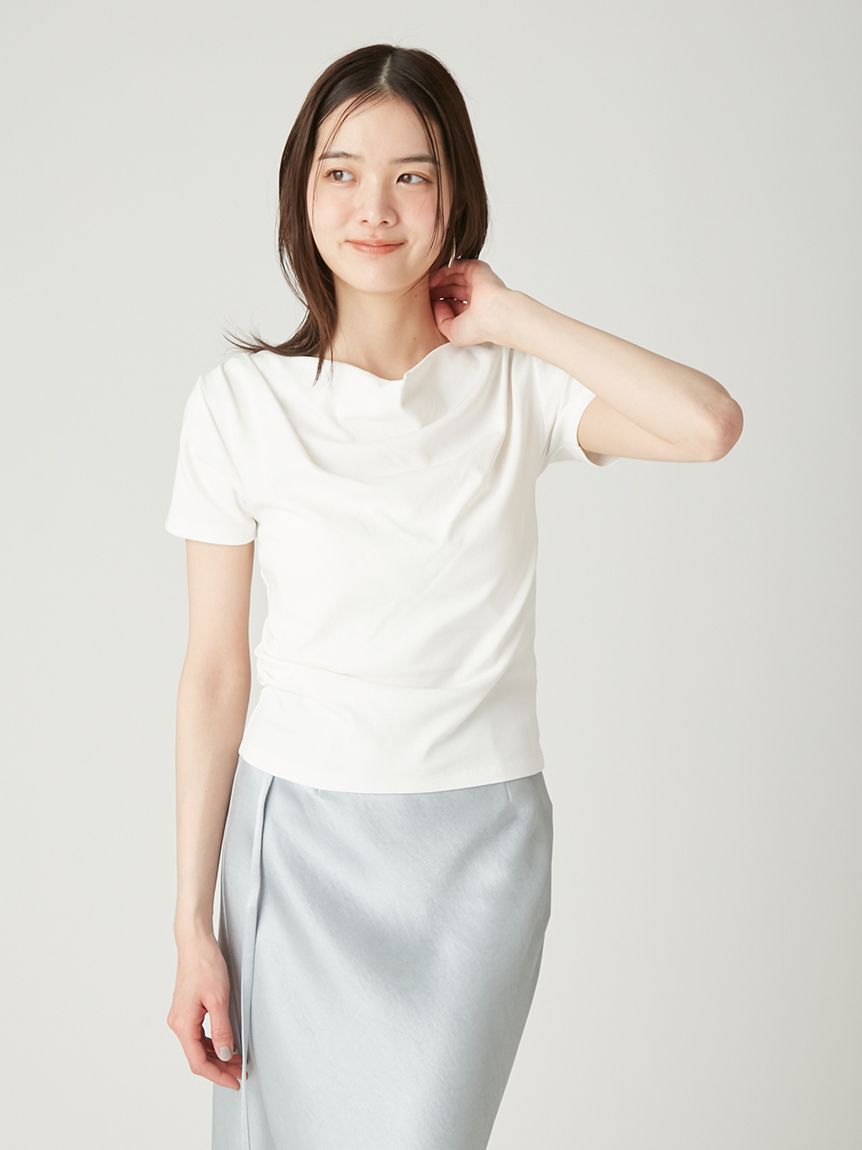 FRAY I.D「ドレープネックオフショルカットソー／ウォッシャブル」|Tシャツ・カットソー|