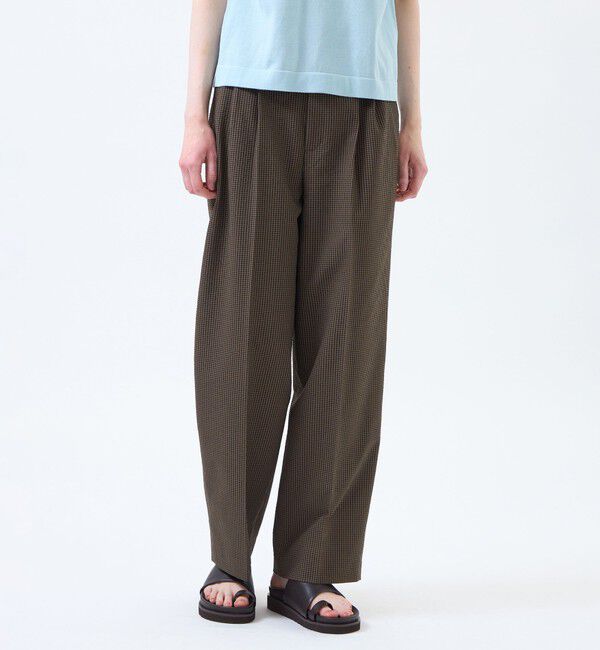 MACKINTOSH PHILOSOPHY「サマーサッカーワイドタックパンツ」|その他|ブラウン