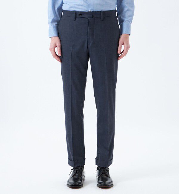 MACKINTOSH PHILOSOPHY「【WEB&一部店舗限定】トロッター テーパードトラウザーズ ウール混マイクロ千鳥」|スラックス|