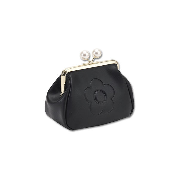 MARY QUANT「エンボスデイジーパール ガマ口ポーチ」|ポーチ|ブラック