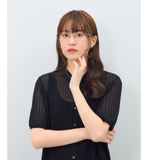  「ウェリントン型 メガネ | 軽量 耐久性 チタン 伊達メガネ ビジネス ユニセックス レンズ交換券付」|メガネ|グレー