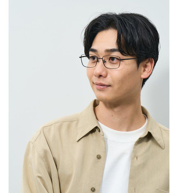  「ウェリントン型 メガネ | 軽量 耐久性 チタン 伊達メガネ ビジネス ユニセックス レンズ交換券付」|メガネ|