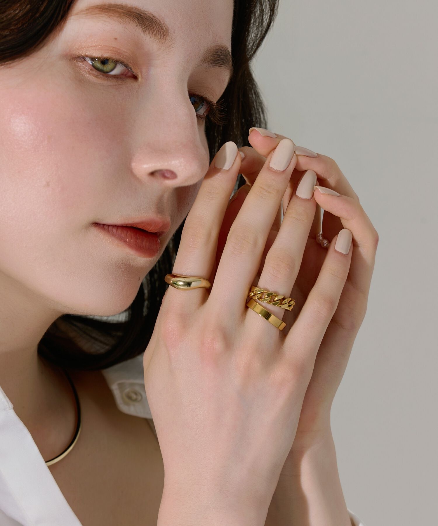 Phoebe「【金属アレルギー対応】フラットリング　ゴールド」|リング|