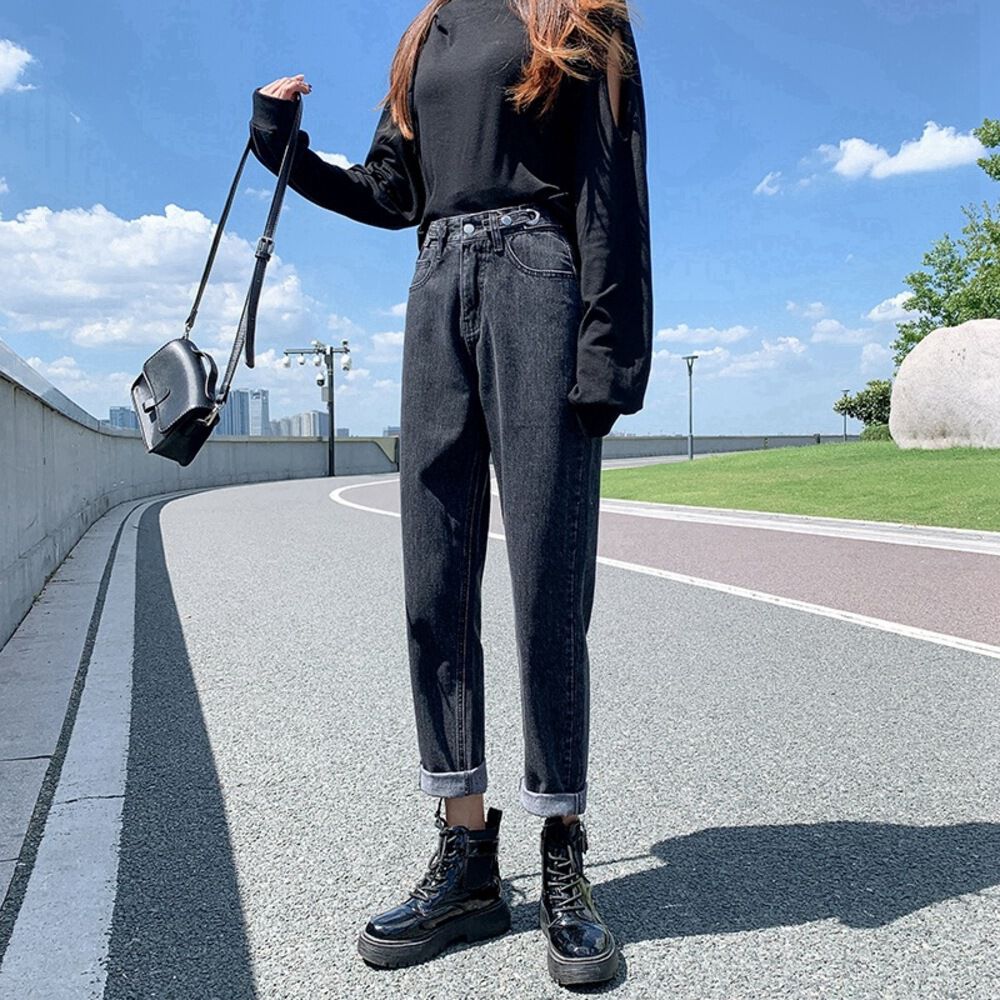 BACKYARD FAMILY「デニムパンツ テーパードパンツ レディース 通販 テーパード ジーンズ パンツ デニム 長ズボン」|その他|ブラック1