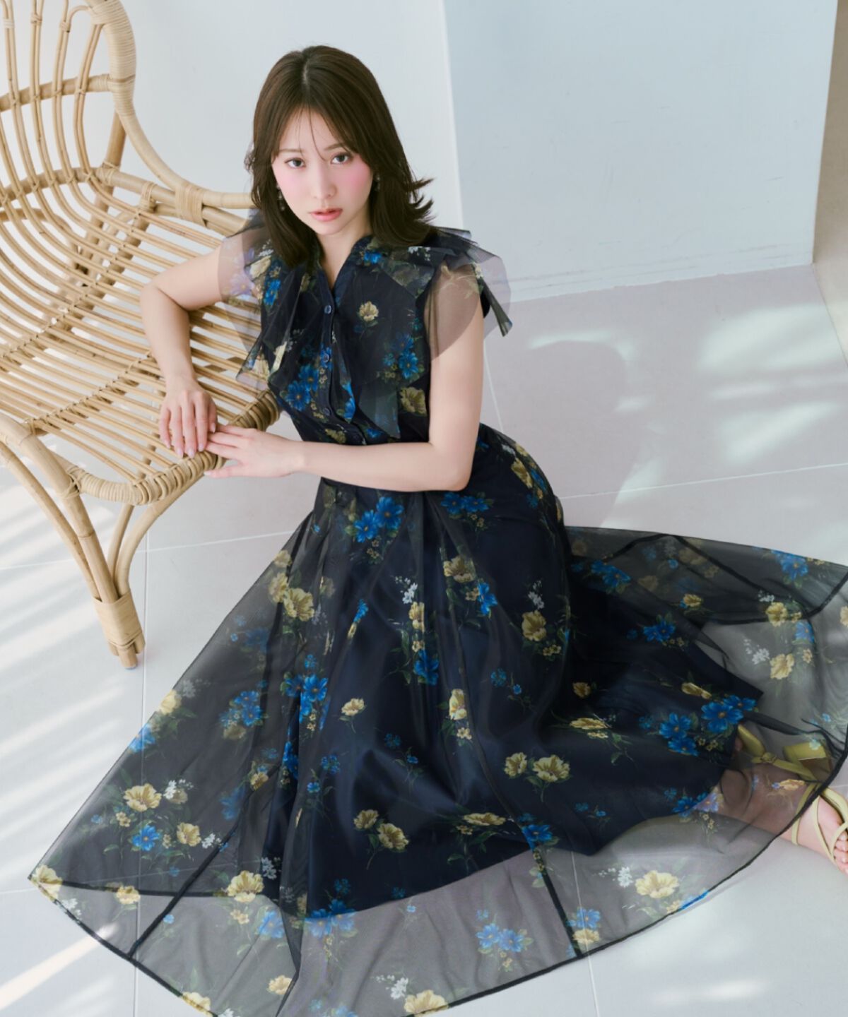 WILLSELECTION「フラワーメッシュラッフルブラウス」|シャツ・ブラウス|