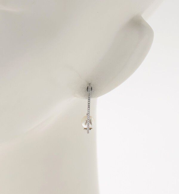 UNITED ARROWS「パヴェ＆イミテーションパール フックピアス」|ピアス|