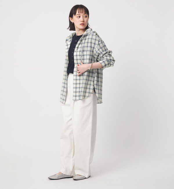 UNITED ARROWS green label relaxing「【WEB限定】＜at ease＞フード チェック シャツ」|シャツ・ブラウス|
