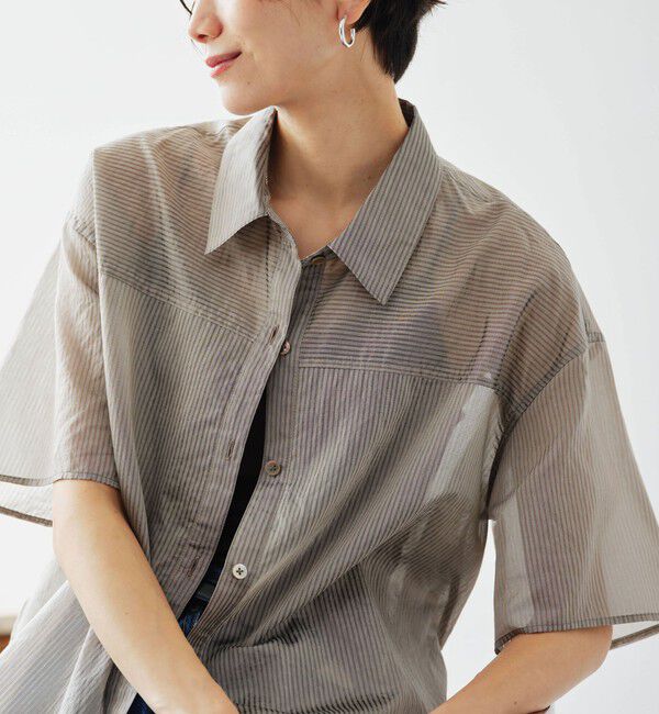 UNITED ARROWS green label relaxing「［size SHORTあり］リボンハイウエストシャツ」|シャツ・ブラウス|