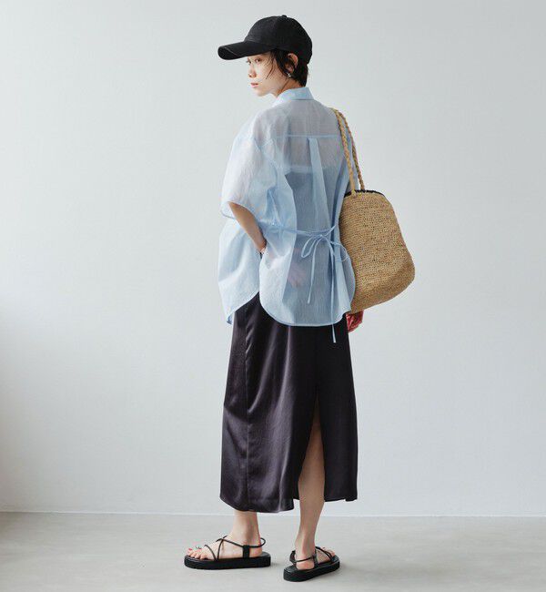 UNITED ARROWS green label relaxing「［size SHORTあり］リボンハイウエストシャツ」|シャツ・ブラウス|