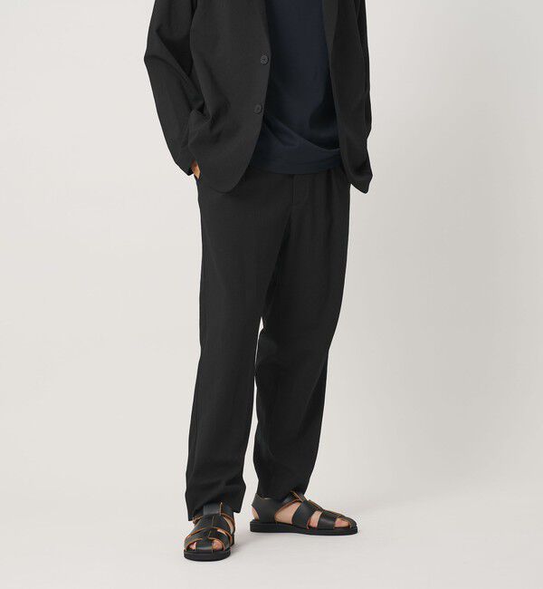 BEAUTY&YOUTH UNITED ARROWS「KOMATSU ドビー イージー テーパード パンツ NO.9 ストレッチ 吸水速乾 セットアップ対応」|チノ|BLACK