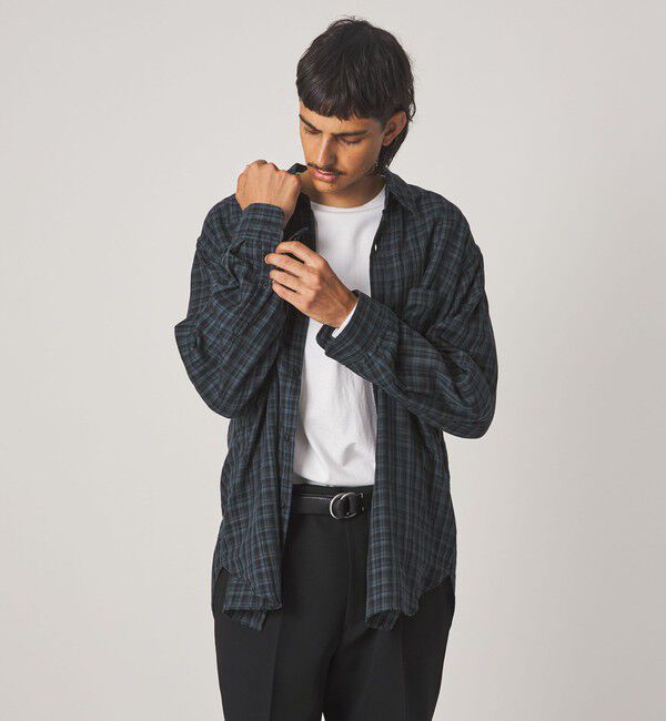STEVEN ALAN「＜Steven Alan＞ CC ガーゼ マドラスチェック レギュラーカラー シャツ LOOSE」|シャツ・ブラウス|
