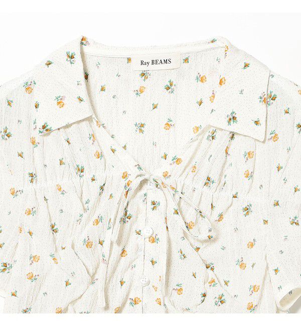 Ray BEAMS 「フラワー プリント シャーリング シャツ　　26SS  花柄 ショート丈 洗える イージーケア 夏 ブラウス」|シャツ・ブラウス|
