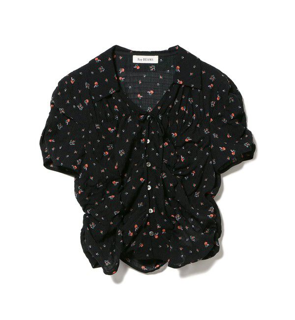 Ray BEAMS 「フラワー プリント シャーリング シャツ　　26SS  花柄 ショート丈 洗える イージーケア 夏 ブラウス」|シャツ・ブラウス|