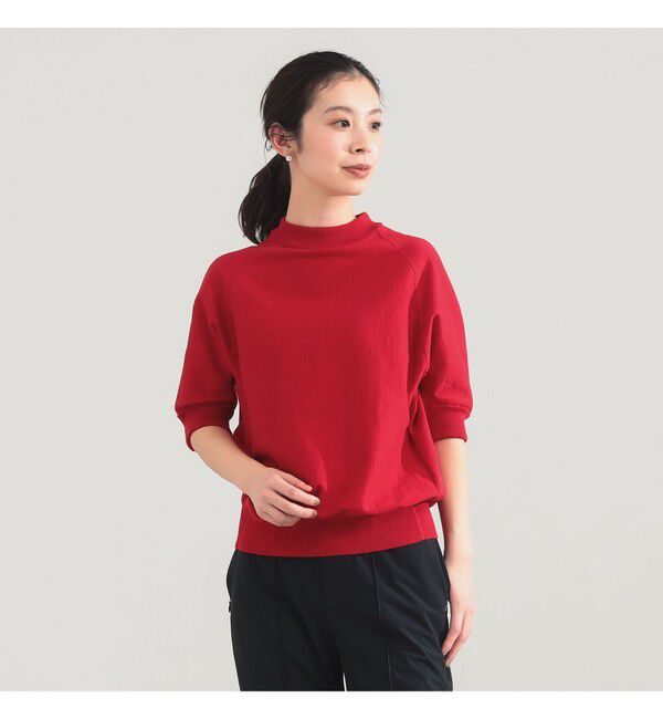 Demi-Luxe BEAMS 「AK+1 / モックネック ハーフスリーブ スウェット」|ニット・セーター|