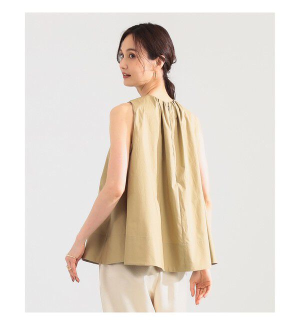 Demi-Luxe BEAMS 「ワイド ヘム ギャザー ノースリーブ ブラウス」|シャツ・ブラウス|