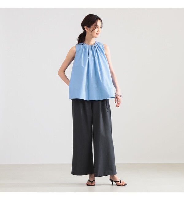 Demi-Luxe BEAMS 「ワイド ヘム ギャザー ノースリーブ ブラウス」|シャツ・ブラウス|