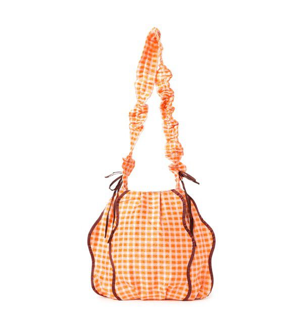 Ray BEAMS 「【別注】Casselini / ウェーブ ギャザー バッグ」|ショルダー・メッセンジャー|ORANGE