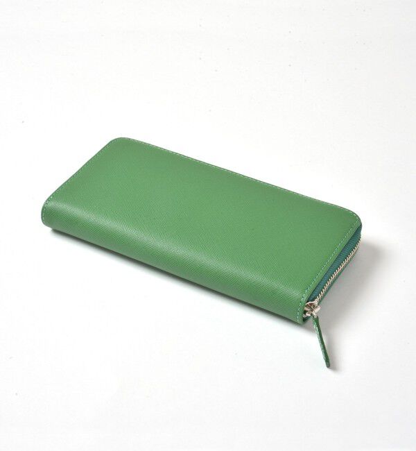 SHIPS「SHIPS:【SAFFIANO LEATHER】 イタリアンレザー 長財布」|財布|グリーン
