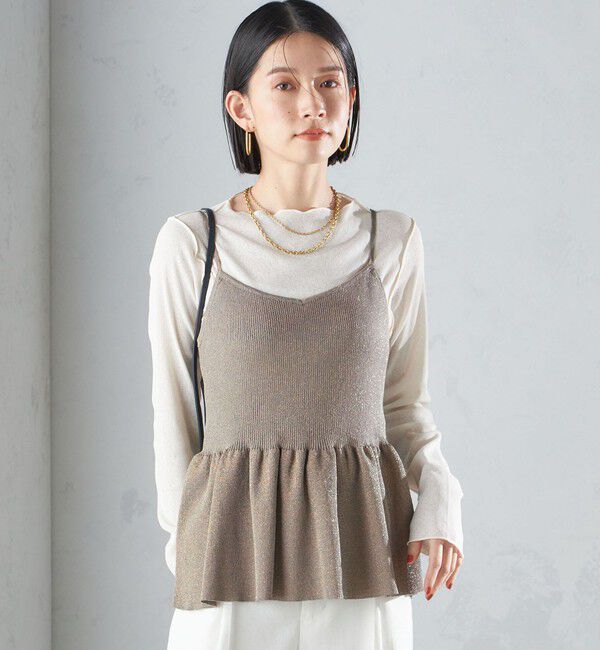 SHIPS for women「*〈手洗い可能〉ラメ ペプラム キャミソール 24SS ◇」|ベスト・ジレ|