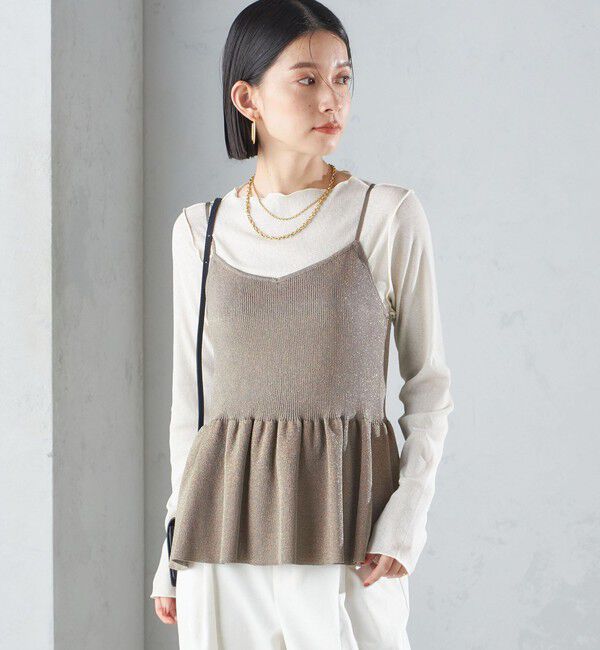 SHIPS for women「*〈手洗い可能〉ラメ ペプラム キャミソール 24SS ◇」|ベスト・ジレ|