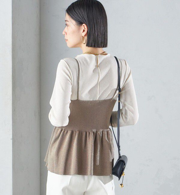 SHIPS for women「*〈手洗い可能〉ラメ ペプラム キャミソール 24SS ◇」|ベスト・ジレ|