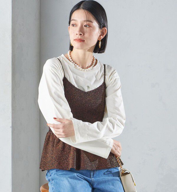 SHIPS for women「*〈手洗い可能〉ラメ ペプラム キャミソール 24SS ◇」|ベスト・ジレ|