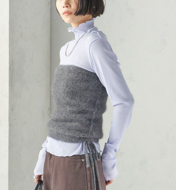 SHIPS for women「《予約》〈手洗い可能〉ドライ テレコ リブ タートルネック」|Tシャツ・カットソー|ライトブルー