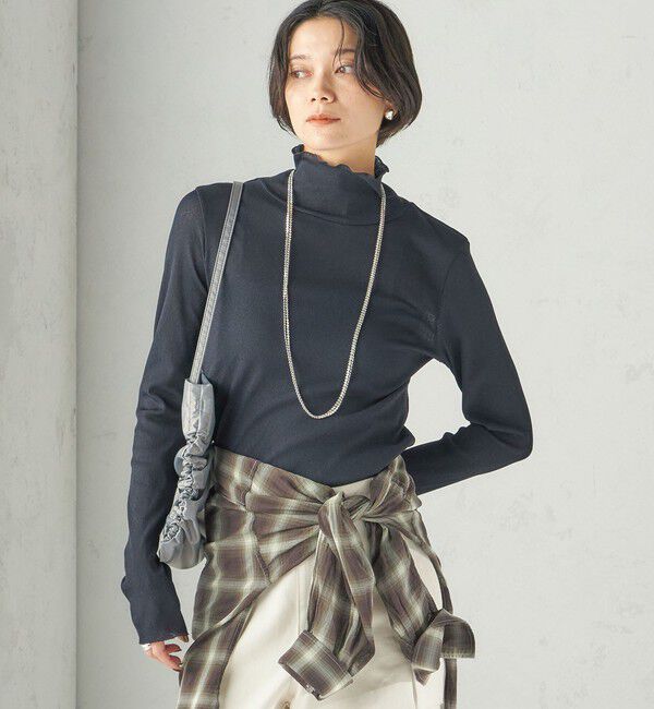 SHIPS for women「《予約》〈手洗い可能〉ドライ テレコ リブ タートルネック」|Tシャツ・カットソー|